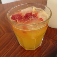 Orange juice just pressad 55 kr at Café Myka in Malmo