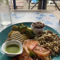 Vegetarian plate… I asked and it is also vegan.   at InDee's Beach Bar and Restaurant in Mero