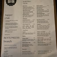 Menu   at BAHA @ The Cuban Embassy in Birmingham