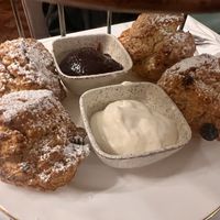 Vegan scones cream and jam   at Bedford Swan Hotel in Bedford