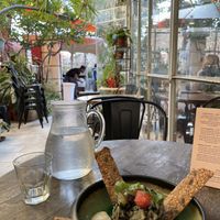 Outdoor seating ambiance  at Meshek Barzilay in Tel Aviv