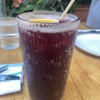 Hibiscus lemonade   at Meshek Barzilay in Tel Aviv