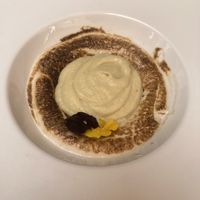 Lemon cream aquafaba dessert   at Meshek Barzilay in Tel Aviv
