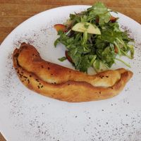 Calzone at Meshek Barzilay in Tel Aviv