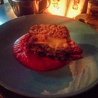 Lasagna at Meshek Barzilay at Meshek Barzilay in Tel Aviv