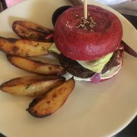 vegan burger at Meshek Barzilay in Tel Aviv