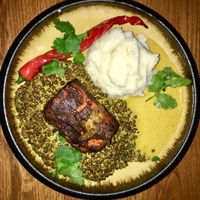 pumpkin steak at Meshek Barzilay in Tel Aviv