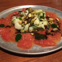 Starter- gazpacho style at Meshek Barzilay in Tel Aviv