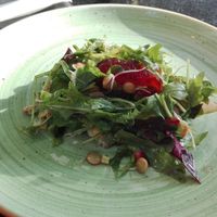 Refreshing salad at Meshek Barzilay in Tel Aviv