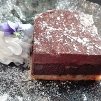 Tasty desert at Meshek Barzilay in Tel Aviv