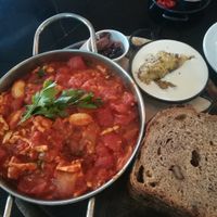 Tofu shakshuka at Meshek Barzilay in Tel Aviv