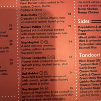 Menu  at Spice Village in Hanmer Springs