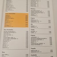 Drink menu at Kantina65 in Herceg Novi