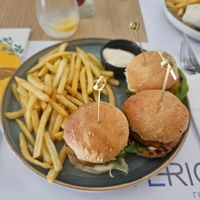 Vegan burger at Kantina65 in Herceg Novi