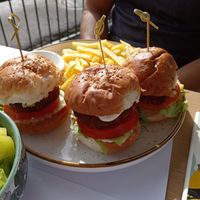 Vegan burger at Kantina65 in Herceg Novi