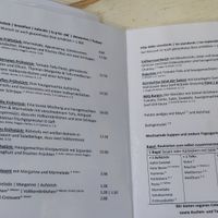 Menu card (in german) at Pele-Mele in Berlin