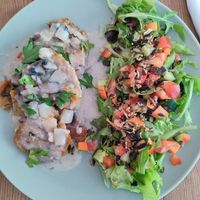 delicious! german dumplings with salad at Pele-Mele in Berlin