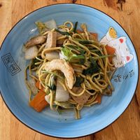 Black pepper fried noodles, $3  at Surn Yi Vegetarian Restaurant in Phnom Penh