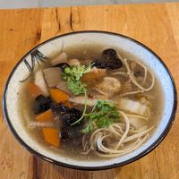 Veggie mushroom thick soup at Surn Yi Vegetarian Restaurant in Phnom Penh