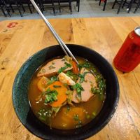 Tom Yam noodles soup at Surn Yi Vegetarian Restaurant in Phnom Penh