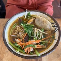 Dumplings with nutritious soup   at Surn Yi Vegetarian Restaurant in Phnom Penh