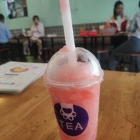 Strawberry smoothie at Surn Yi Vegetarian Restaurant in Phnom Penh