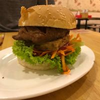 Burger was really good at Surn Yi Vegetarian Restaurant in Phnom Penh