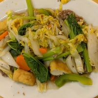 Mixed vegetables with Tofu, veggie balls and it came with a bowl of rice too at Surn Yi Vegetarian Restaurant in Phnom Penh