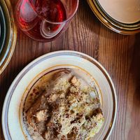 Carbonara toast with rosé at Feral in Portland