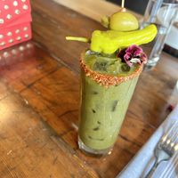 Nettle verde Bloody Mary!!! Tomatillos!!!   at Feral in Portland