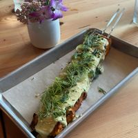 Buffalo tofu skewer  at Feral in Portland