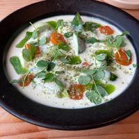 late July 2024 dinner - Chilled & Salted Cucumbers with Ajo Blanco at Feral in Portland