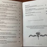 late July 2024 dinner menu at Feral in Portland