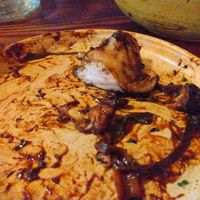 One last bite of grilled lion's mane mushroom. at Feral in Portland