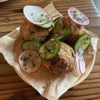 Potato salad croquettes at Feral in Portland