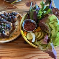 Grilled lion's mane mushrooms with fixings at Feral in Portland