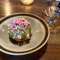 coffee ice cream with pistachio magic shell!  at Feral in Portland