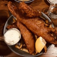 ‘fish’ and chips!  at Feral in Portland