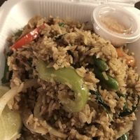 Basil fried rice with vegan chicken   at Ganesa Thai Restaurant in Broomfield