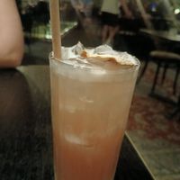 Pink lotus cocktail at Ginger Meg's in Newcastle