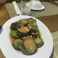 Aubergine side dish   at Huong Mai in Hue