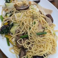 Stir fried noodles with vegetable and mushrooms at Huong Mai in Hue