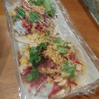 Pad Thai tacos to go, and they cleverly re-used packaging at Bashakill Vineyards in Wurtsboro