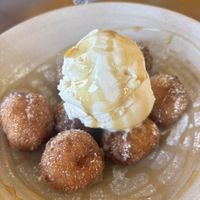Churros w/ Vanilla Ice Cream topped with/ Cajeta  at PlanTita's Kitchen in Long Beach