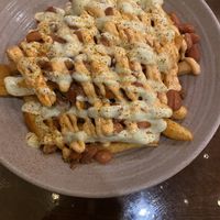 Frieda with yummy sauces   at PlanTita's Kitchen in Long Beach