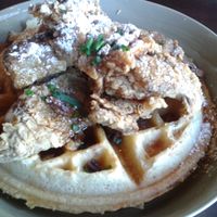 Vegan Chicken Fried Seitan and Waffles  at The Grange in Providence