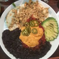 Huevos rojos with tofu at The Grange in Providence