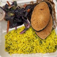 Salmon ham lunch special at Moss Vegan Bistro in Brooklyn