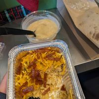 Mac n cheese with "seaweed bacon" at Moss Vegan Bistro in Brooklyn