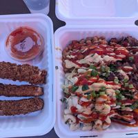 Mozzarella sticks and garbage plate at Veg.Edible in Omaha